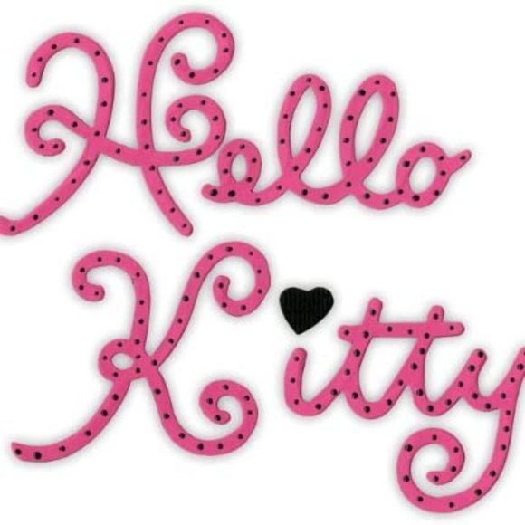 Sizzix Bigz die, Hello Kitty Phrase w Heart - Picture 2 of 4